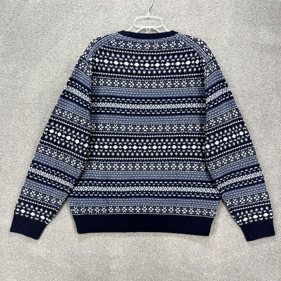 Peter Millar Sweater Mens XXL Blue Crewneck Fair Isle Merino Wool Blend $248 - Picture 2 of 16